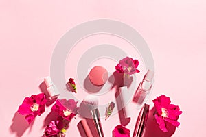 Make up products and flowers