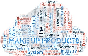 Make Up Products word cloud create with text only.