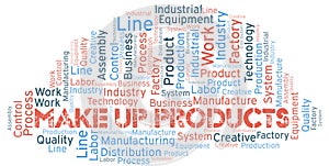 Make Up Products word cloud create with text only.