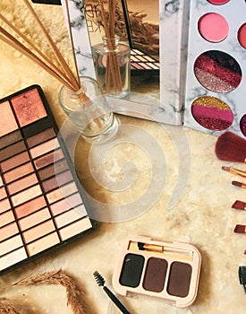 Make up stuff on the marble table