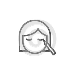 Make up, woman outline icon. Elements of Beauty and Cosmetics illustration icon. Signs and symbols can be used for web, logo,