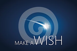 Make a wish with falling star in the sky photo