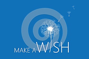 Make a wish typography with dandelion