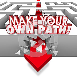 Make Your Own Path Arrow Through Maze Independent Original Route photo