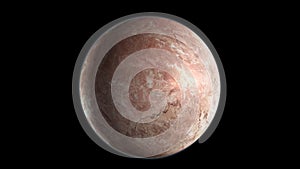 Makemake, dwarf planet isolated on black background. 3D render