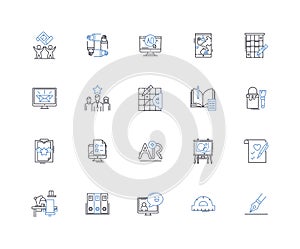Maker line icons collection. Creation, DIY, Innovation, Handmade, Experimentation, Fabrication, Invention vector and photo