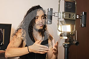 Maker's Studio for Digital Content. content creator immersed in his studio