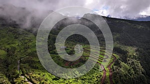 The Makes plain on Reunion Island filmed from the sky