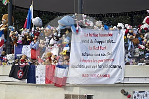 Makeshift memorials along the Promenade des Anglais in Nice