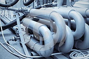 A makeshift, transportable heat exchanger in the chemical industry photo