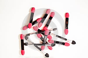 Makeup applicators for eye shadow isolated isolated on white background.