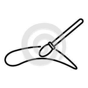 Makeup artist applying eyebrow color with brush icon