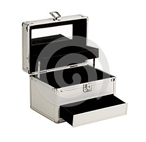 Makeup artist box isolated on white background