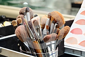 Makeup artist brushes photo