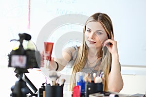 Makeup Artist Work on Beauty Video Blog Review