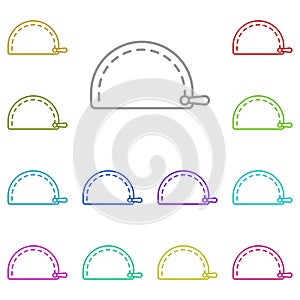 Makeup bag multi color icon. Simple thin line, outline  of beauty icons for ui and ux, website or mobile application
