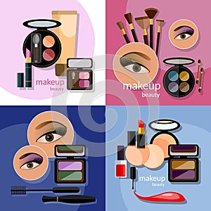 Makeup beautiful female eye cosmetics glamorous