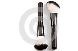 Makeup brush, Brush for powder, black brushes for make up isolated on white  background