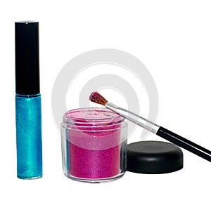 Makeup brush and cosmetics