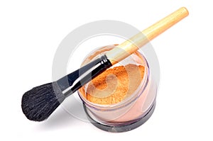 Makeup brush and powder