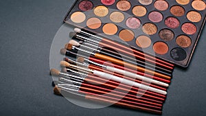Makeup brush set and professional eye shadow palette