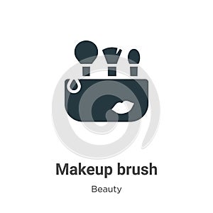 Makeup brush vector icon on white background. Flat vector makeup brush icon symbol sign from modern beauty collection for mobile