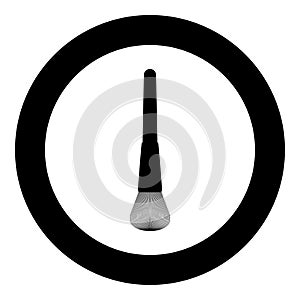 Makeup brushes Cosmetics brush icon in circle round black color vector illustration flat style image