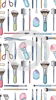 Makeup Brushes and Cosmetics Tools Set