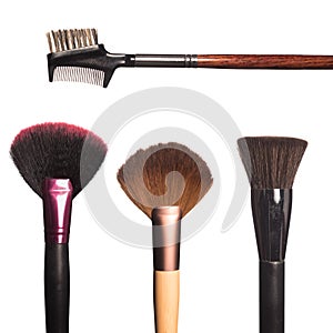 Makeup brushes isolated