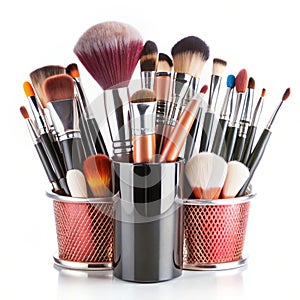 Makeup Brushes and Tools isolated on white background