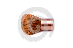 Makeup brushes on white background