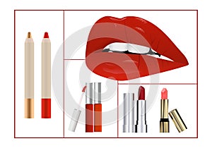Makeup collage, cdr vector