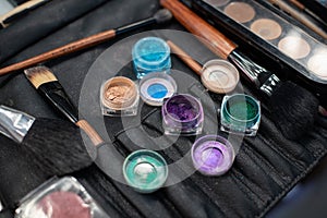 Makeup cosmetics. Work set for a beautician.