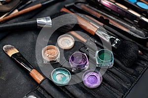 Makeup cosmetics. Work set for a beautician.