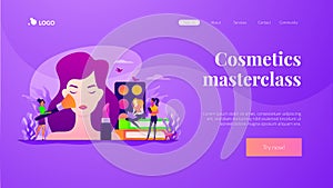 Makeup courses concept landing page