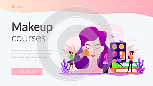 Makeup courses concept landing page
