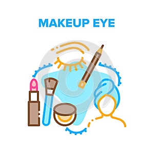 Makeup Eye And Brow Beauty Vector Concept Color