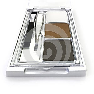 Makeup eyebrow powder colors isolate on white background