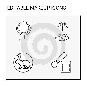 Makeup line icons set