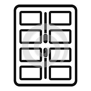 Makeup palette with applicators icon, simple style