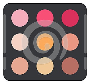 Makeup pallette color icon. Beauty cosmetic product