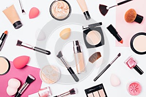 Makeup pattern background of beauty products
