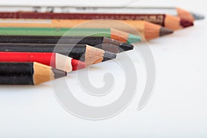 Makeup pencils set isolated on white background