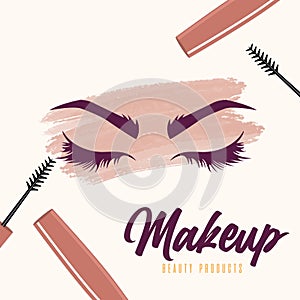 Makeup poster Mascara Vector