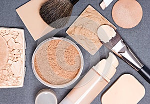 Makeup products and accessories to even out skin tone and comple