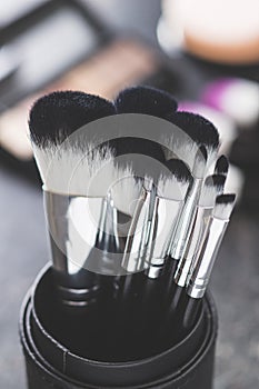 The makeup products. Brush and eyeshadow powder