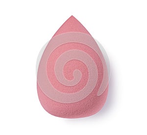 Makeup sponge placed on a white background