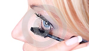 Makeup woman eyelash treatment