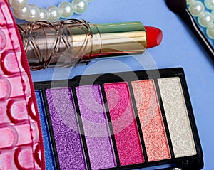 Makeups And Lipstick Shows Beauty Product And Accessory