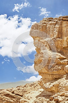 Makhtesh Ramon - Ramon Crater in Israel's Negev Desert from the Mitzpe Ramon lookout, with Mount Ramon in the background